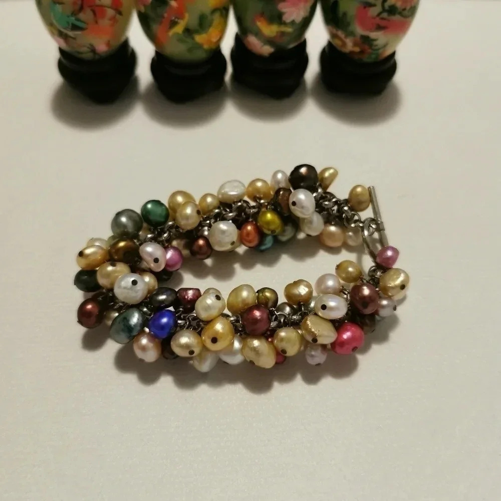 Colorful natural pearl bracelet - Picture 2 of 5